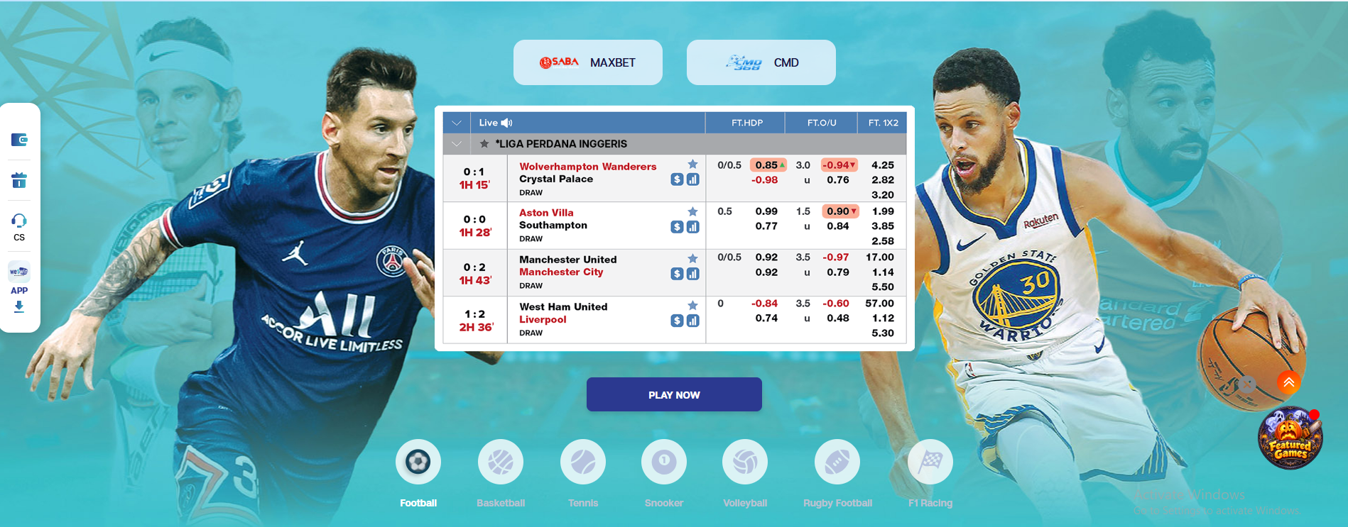 We1Win sports, casino and promotion category highlights